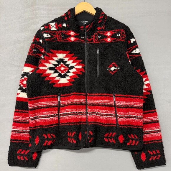 Lauren Ralph Lauren Aztec Fleece Jacket Women’s XL‎ - Picture 1 of 5